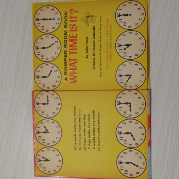 Vintage 1954 A Romper Room Book "What Time Is It?" By John Peter - Picture 3 of 4